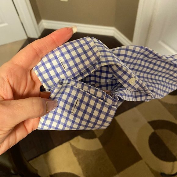 Brooks Brother's Blue Check Men's Dress Shirt with French Cuffs EUC - Picture 2 of 15